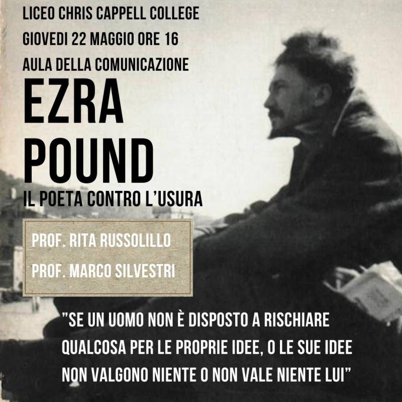 Conferenza per il progetto “Ezra Pound: il poeta contro l’usura”